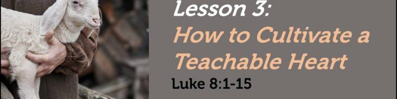 HOW TO CULTIVATE A TEACHABLE HEART - LUKE 8:1-15